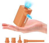 Bomba de aire portátil para inflables, bomba de aire con linterna de Camping, batería de 2000mAh, recargable tipo C naranja