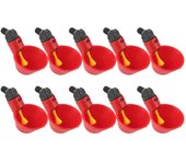 10 vasos bebederos de agua para aves de corral, bebederos y comederos para ganado, pollos y gallinas. blanco