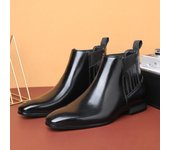 Botas Chelsea clásicas retro para hombre, botas cortas hasta el tobillo de estilo británico a la moda para hombre, zapatos casuales de cuero de caña alta para hombre 39 (US 6.5) café