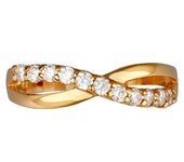 Anillo chapado en oro 'Sissi' oro blanco - 4 mm 60 blanco