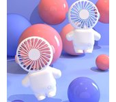 1 Uds ventilador de carga pequeño ventilador USB portátil de mano ventilador de escritorio de dibujos animados regalo de verano HMM rojo