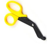 Tijeras de vendaje de acero inoxidable y PP, portátiles, multiusos, para emergencias en el hogar, color amarillo amarillo