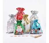 Bolsas de regalo de Navidad bolsas de dulces de regalo de Año Nuevo Extra grandes impresión láser para decoración de paquetes de Navidad bolsa de Navidad de PE 24*32cm