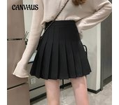 Jk Falda plisada Falda acampanada Falda tipo corpiño Mujer Primavera y otoño Cintura alta Figura en forma de pera Cubierta entrepierna Falda corta 2XL blanco