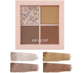 Revlon Dazzle Eyeshadow Quad 010 Golden Sunflower Color Golden Brown Made in Japan Eyeshadow Palette Image 3.0g
