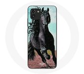 Coque Samsung Galaxy A03 Cheval Noir De La Race Frisonne