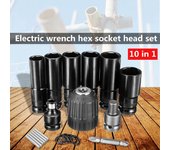 Juego de kits de cabezal con conector hexagonal, llave eléctrica, destornillador para taladro de llave de impacto, 10 Uds.