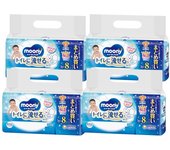 Comprar toallitas húmedas Moony Baby desechables, 1600 hojas, 8 unidades, fabricadas en Japón [Paquete a granel] [Toallitas húmedas] Toallitas, tipo, recarga, (50 4), libre de aditivos (no blanco