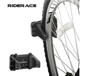 RIDERACE - Soporte de pared para bicicleta de montaña, ajustable, con hebilla para colgar bicicletas de carretera, soporte de exhibición, abrazadera para neumáticos, para interiores negro