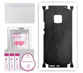 apgo Protective Skin Sticker for the back+sides compatible with Huawei Mate 20 Pro, Full Wrap Film, Foil, Vinyl - Pattern Black Leather