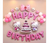 Fantasyon Hello Kitty - Juego de 33 guirnaldas decorativas para cumpleaños de niñas, globos para fiesta, almohadillas para globos, adornos para tartas