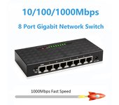 Conmutador de red de 8/5 puertos, 10/100/1000Mbps, conmutador Gigabit Ethernet, divisor de Internet Lan RJ45 de alto rendimiento, Plug and Play