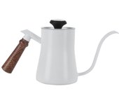 Cafetera de goteo de acero inoxidable de 650 ml con termómetro, color blanco