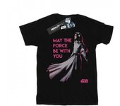 Star Wars Girls Princess Leia Force Cotton T-Shirt 9-11 Years negro