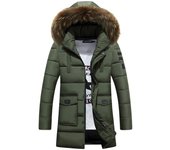 Chaqueta acolchada de algodón para hombre en chaqueta de plumón con capucha de ocio de invierno M negro