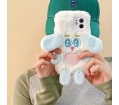 Funda para teléfono de peluche de Apple para otoño/invierno: Lindo diseño de dibujos animados, protección anticaídas para modelos de iPhone 8 a 14 Pro Max. iPhone 13 Pro