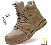 Nuevas botas de seguridad para el trabajo a la moda de talla grande 37-50 para hombre, zapatos antiaplastamiento, zapatillas de deporte para hombre con puntera de acero, calzado para exteriores 39 negro