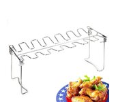 Soporte para parrilla de pollo, soporte para asar para barbacoa, acero inoxidable antiadherente