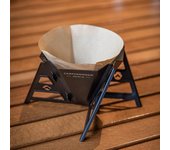 Estante de filtro de café con revestimiento de Ti de acero inoxidable, filtro de café reutilizable portátil plegable negro