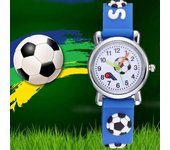 Relojes bonitos de dibujos animados de fútbol para niños, reloj de cuarzo de fútbol para niños, correa de reloj de silicona suave, reloj creativo para niños y niñas, reloj de regalo