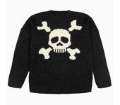 Suéter de punto con estampado de calaveras de estilo gótico retro, manga larga, holgado, estilo europeo y americano, estilo Y2K, para hombre y mujer M negro
