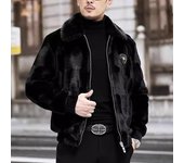 Chaqueta de piel sintética de visón con grafeno para hombre en invierno L