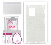 apgo Protective Skin Sticker for the back+sides compatible with Realme 9 Pro, Full Wrap Film, Foil, Vinyl - Pattern White Fabric