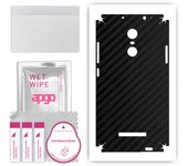 apgo Protective Skin Sticker for the back+sides compatible with Xiaomi Redmi Note 3 Note 3 Pro, Full Wrap Film, Foil, Vinyl - Pattern Carbon Black
