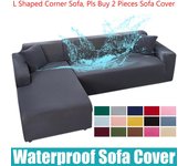 Funda de sofá impermeable de 1/2/3/4 plazas, funda de sofá para sala de estar, funda de sofá esquinero elástica sólida en forma de L para sofá, sillón 4 Seater 235-300cm
