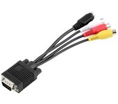 Adaptador de cable convertidor universal VGA a vídeo TV Out S-Video AV y 3 RCA hembra One Size