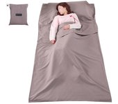 Saco de dormir ligero, saco con forro, hoja de viaje para acampar al aire libre y hotel S gris