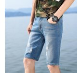 Pantalones vaqueros finos de verano para hombre, pantalones rectos y sueltos, pantalones de negocios ligeros y elásticos para hombre, pantalones cortos de mezclilla para hombre 28