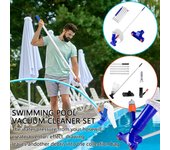 Kit de limpieza al vacío para piscinas, cepillo limpiador profesional para piscinas con mango, cabezal de succión desinfectante portátil, filtro para piscinas One Size
