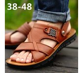 Sandalias de cuero de gran tamaño para hombre, zapatos clásicos de verano para hombre, zapatillas, sandalias suaves para hombre, calzado romano cómodo para caminar al aire libre 39