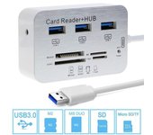 Lector de tarjetas de memoria multifunción MS/SD/M2/TF Combo HUB USB 3.0 de 3 puertos de alta velocidad (tamaño: USB 3.0)