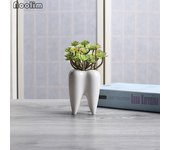 Maceta de cerámica blanca con forma de diente, modelo de dientes, Mini maceta de escritorio, regalo, decoración del hogar, 1 ud.