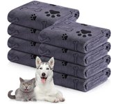 Toalla para perros, toalla para perros y gatos, toalla para mascotas, toalla de baño de microfibra de secado rápido con garra para perros, productos de baño para mascotas, absorbentes para perros medianos 70*100 negro
