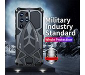 Para Samsung S23 Ultra Shell Luphie Rugged Phone Case Armor Galaxy S22 5G Funda a prueba de golpes de metal Fundas Military Bumper Retail For S22 Ultra&1 piece rugged case negro