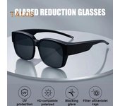 Gafas de sol polarizadas antideslumbrantes sobre gafas Gafas de visión nocturna Gafas de conducción nocturna Protección UV400 Gafas de sol envolventes negro mate