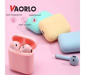 VAORLO Inpods 12 TWS Auriculares inalámbricos Bluetooth Control táctil Música estéreo con estuche de carga Auriculares coloridos para todos los teléfonos inteligentes azul