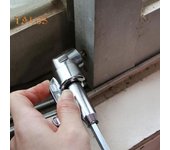 2 piezas de destornillador de esquina, herramienta de flexión de 105 grados, adaptador de flexión de puntas de destornillador de metal resistente, accesorios de extensión de taladro eléctrico plata