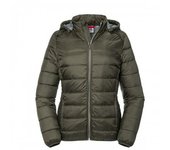 Chaqueta con capucha Russell para mujer / mujer Nano XS verde oliva oscuro