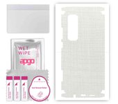 apgo Protective Skin Sticker for the back+sides compatible with Xiaomi Mi Note 10 Lite, Full Wrap Film, Foil, Vinyl - Pattern White Fabric