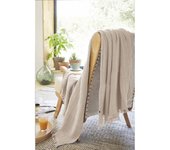 Plaid à franges  Gaïa  toutes dimensions  Gaze de Coton  - Gaïa Pampa - 180 x 220 cm