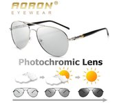 AORON Gafas de sol polarizadas fotocromáticas para hombre, gafas de conducción, accesorios para exteriores Without Case negro