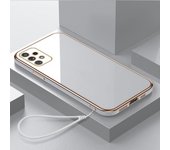 Funda de teléfono de TPU chapada de lujo con cordón para Samsung Galaxy A04 A05 A13 A14 A23 A24 A52 A54 A34 A53 5G Note20 Ultra S23 Fundas blandas de silicona Samsung Galaxy A01