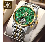 OLEVS Nuevo Tourbillon Reloj mecánico automático resistente al agua Reloj multifunción para hombres