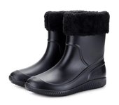 Botas de lluvia de alta calidad para hombre, botas de trabajo impermeables de media pantorrilla, botas de pesca para primavera y otoño, zapatos de lluvia de invierno cálidos para hombre, botas para hombre 39 negro