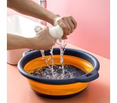 Lavabo plegable portátil, lavabo plegable de plástico para viaje, lavabo plegable seguro y duradero, suministros para el hogar y el baño color rosa