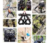 Arnés de roca para profesión, arnés de seguridad para rapel en árboles, cinturón de seguridad, arnés de protección contra caídas de medio cuerpo, cordón, herramienta de construcción